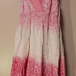Pink Sleeveless V-Neck Maxi Sundress